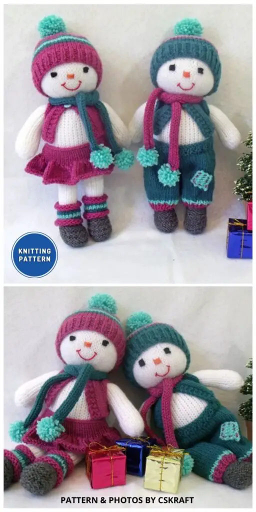 Snowman Girl - 6 Knitted Snowman Home Decor Patterns