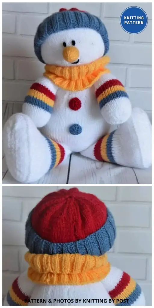 Snowman Softie Knitting Pattern - 6 Knitted Snowman Home Decor Patterns