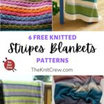 6 Free Knitted Stripes Blanket Patterns PIN 1