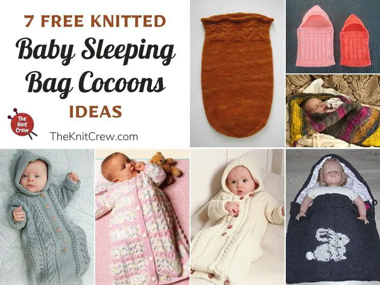 7 Free Knitted Baby Sleeping Bag Cocoon Patterns FB POSTER