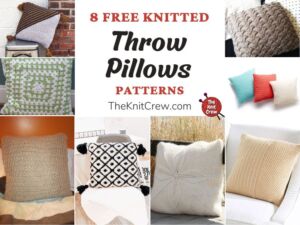8 Free Knitted Throw Pillow Patterns FB POSTER