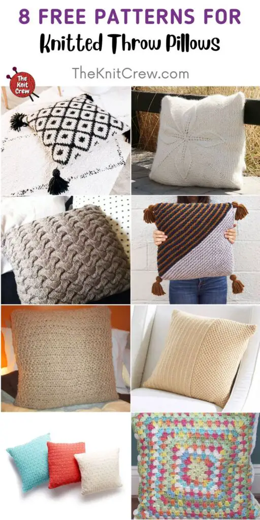 8 Free Patterns For Knitted Throw Pillows PIN 2