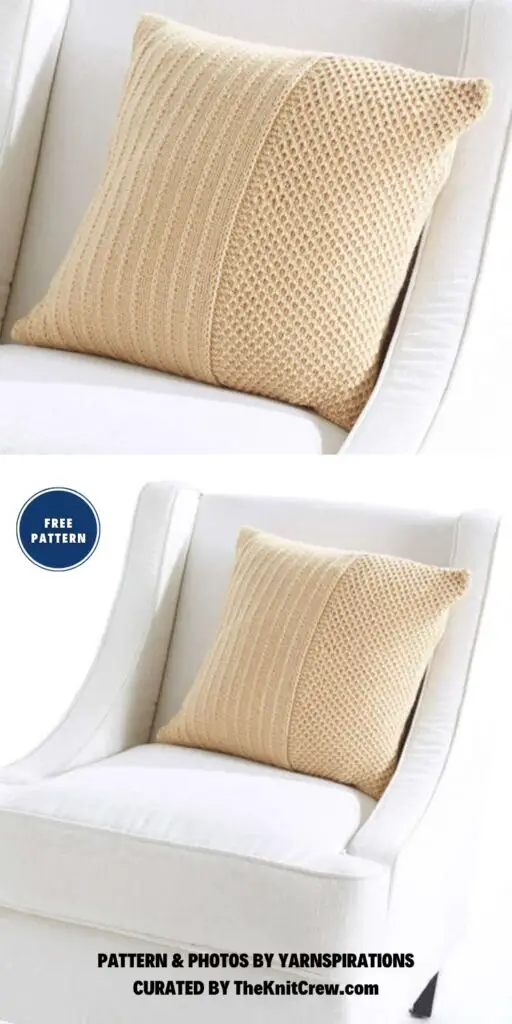Caron Classic Textures Pillow - 8 Free Knitted Throw Pillow Patterns