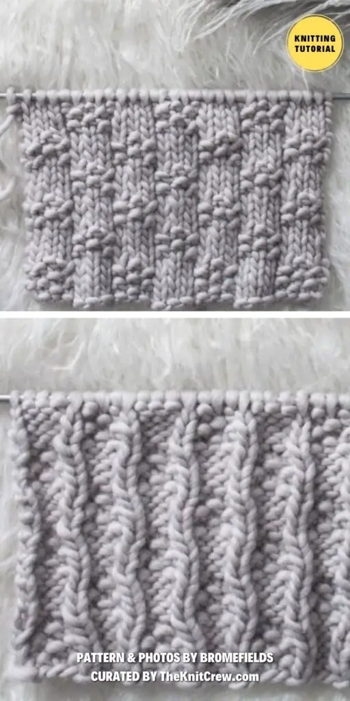 Dotted Ladder Knit Stitch Pattern - 7 Knitted Textured Stitch Tutorials For Beginners