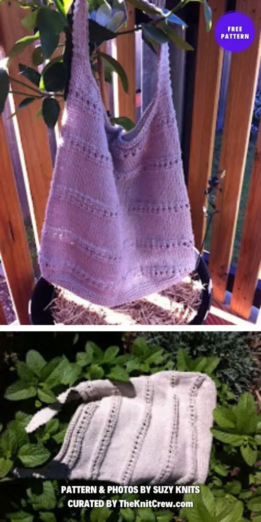 Seamless Tote Bag - 6 Free Stylish Market Bag Knitting Patterns