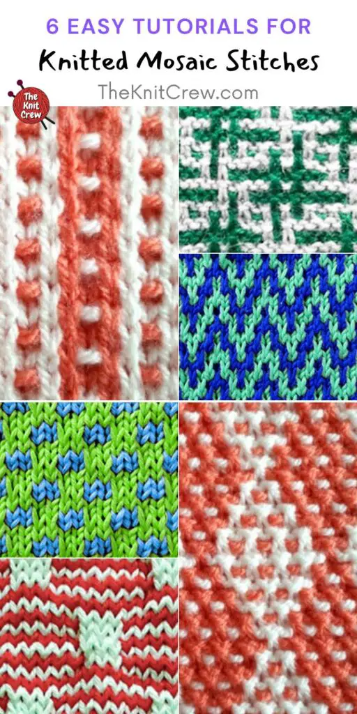 6 Easy Tutorials For Knitted Mosaic Stitches PIN 2