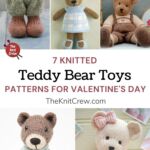 7 Knitted Teddy Bear Toy Patterns For Valentine's Day PIN 1