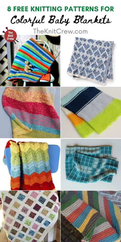 8 Free Knitting Patterns For Colorful Baby Blankets PIN 2