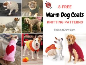 8 Free Warm Dog Coat Knitting Patterns FB POSTER