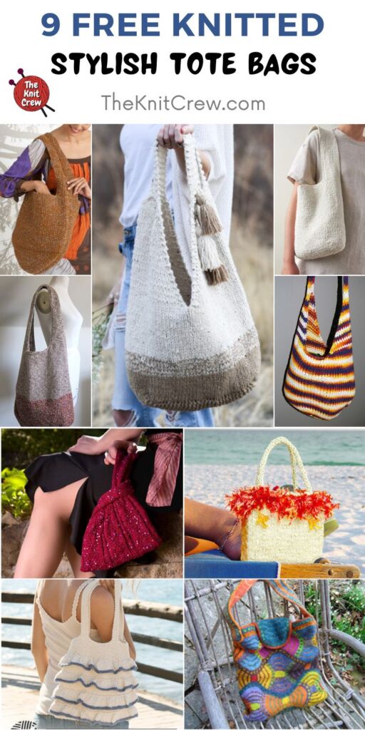 9 Free Knitted Stylish Tote Bags PIN 2
