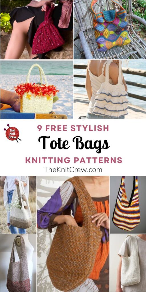 9 Free Stylish Tote Bag Knitting Patterns PIN 1