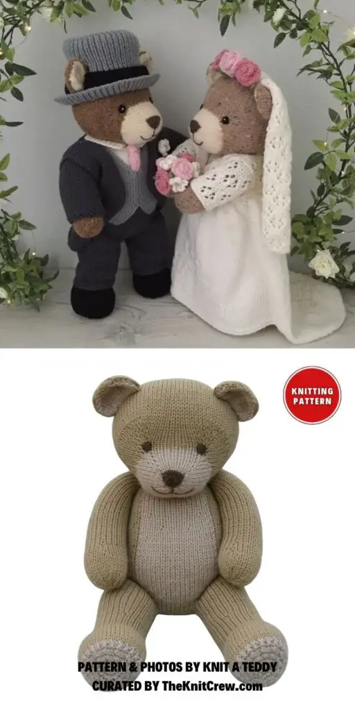 Bride & Groom Bears - 7 Knitted Teddy Bear Toy Patterns For Valentine's Day