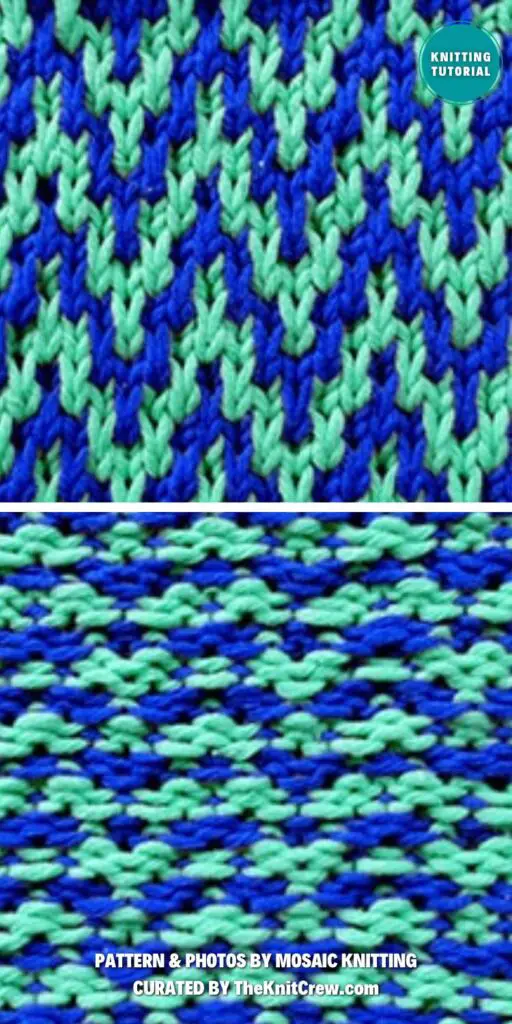 Chevron Stitch - 6 Easy Knitted Mosaic Stitch Tutorials For Beginners