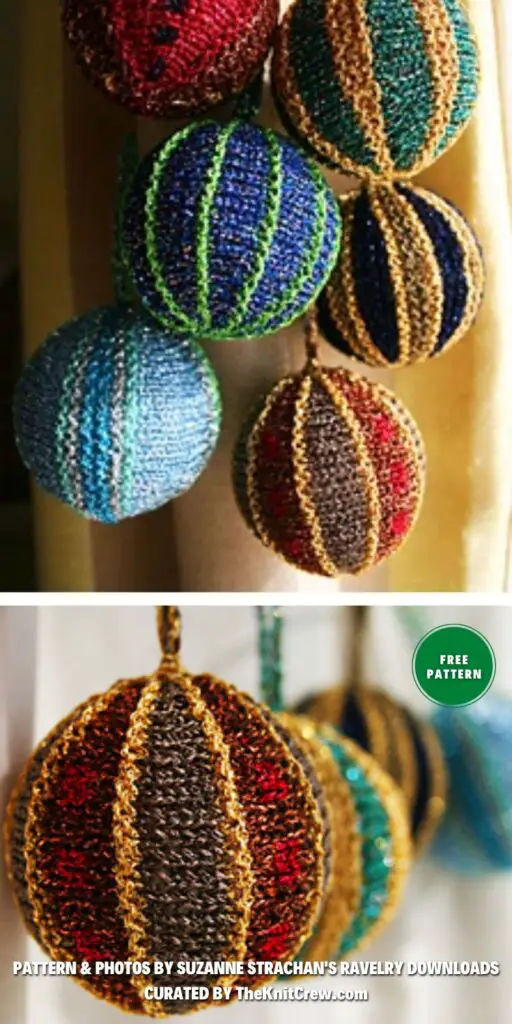 Christmas Baubles - 7 Free Knitted Christmas Bauble Ornament Patterns