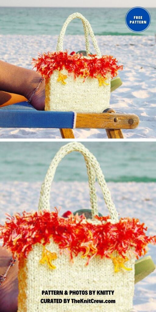 Cocktail Monkey Bag - 9 Free Stylish Tote Bag Knitting Patterns