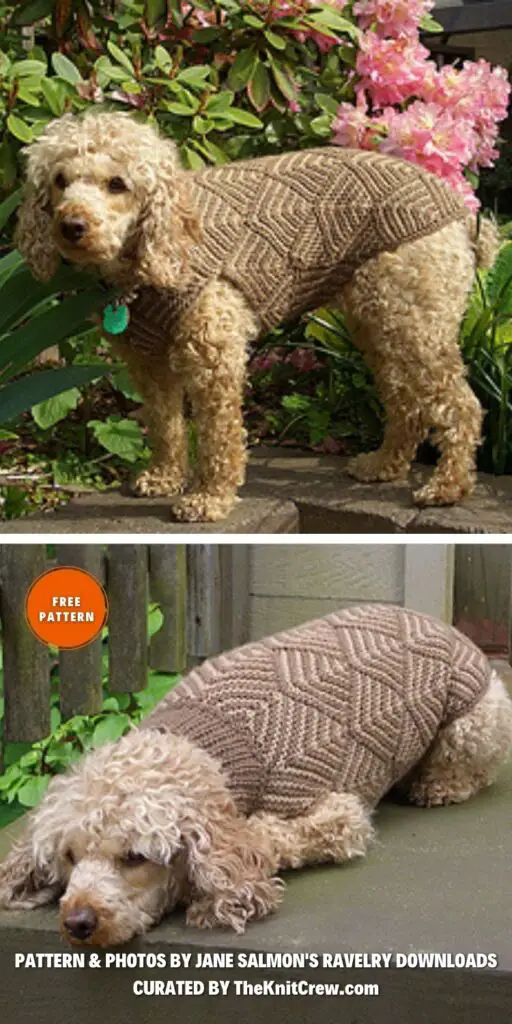 Diamonds for Dogs - 8 Free Warm Dog Coat Knitting Patterns