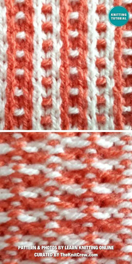 Dotted Ladder Mosaic Pattern - 6 Easy Knitted Mosaic Stitch Tutorials For Beginners