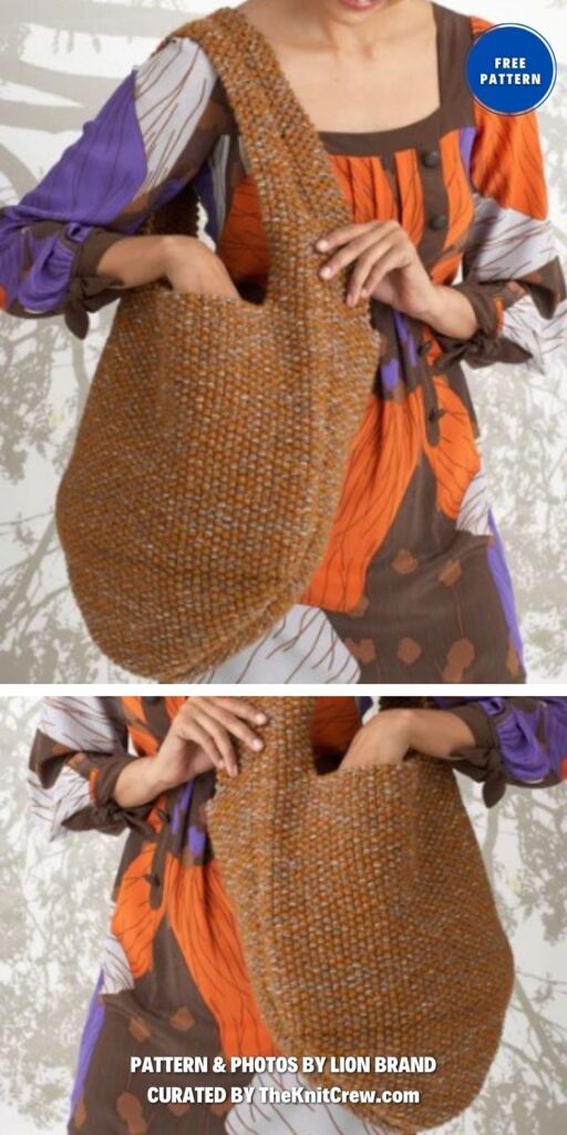 Everyday Textured Tote Pattern - 9 Free Stylish Tote Bags Knitting Patterns