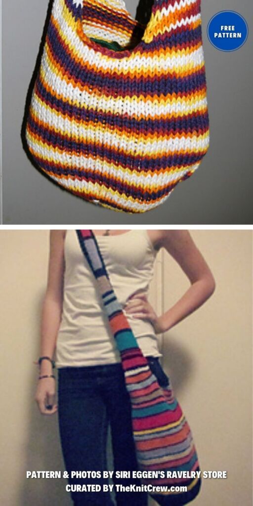 Flower Power Bag - 9 Free Stylish Tote Bag Knitting Patterns