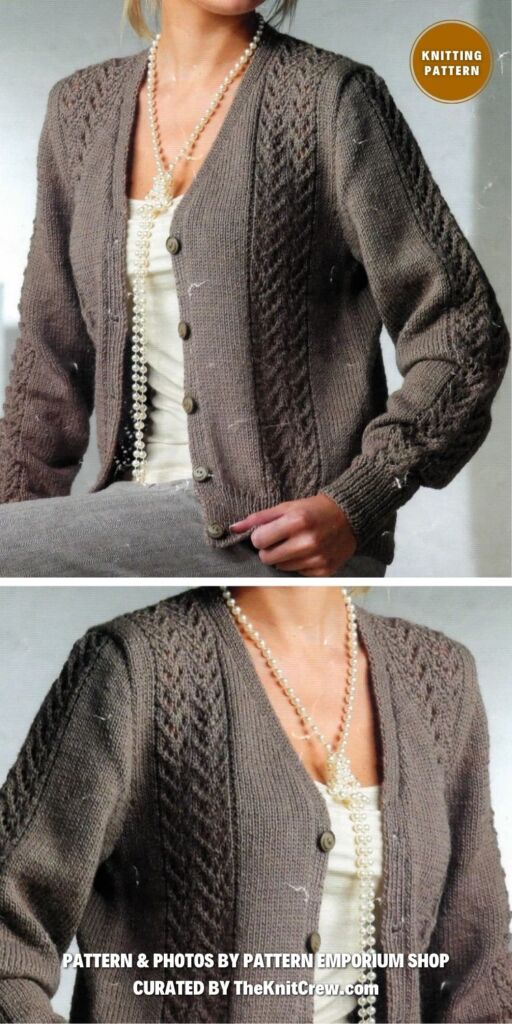 Ladies V-neck Button Up Long Sleeve Cardigan - 6 Knitted V-Neck Cardigan Patterns