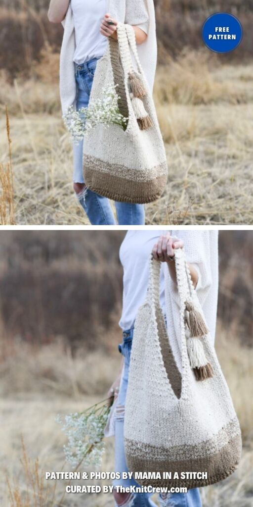 Mohave Slouchy Tote Bag Knitting Pattern - 9 Free Stylish Tote Bag Knitting Patterns