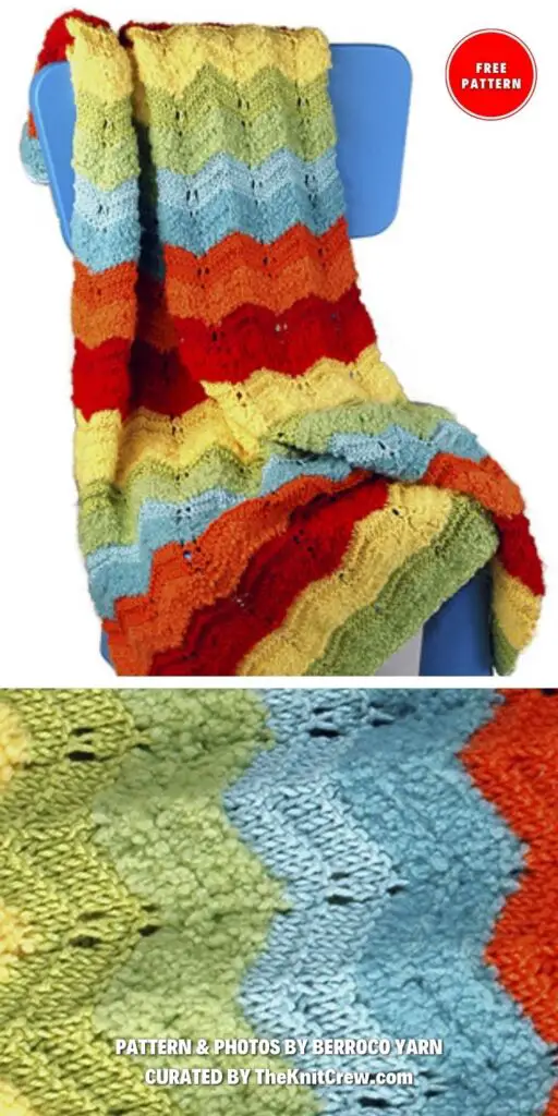 Rainbow - 8 Free Knitted Colorful Baby Blanket Patterns