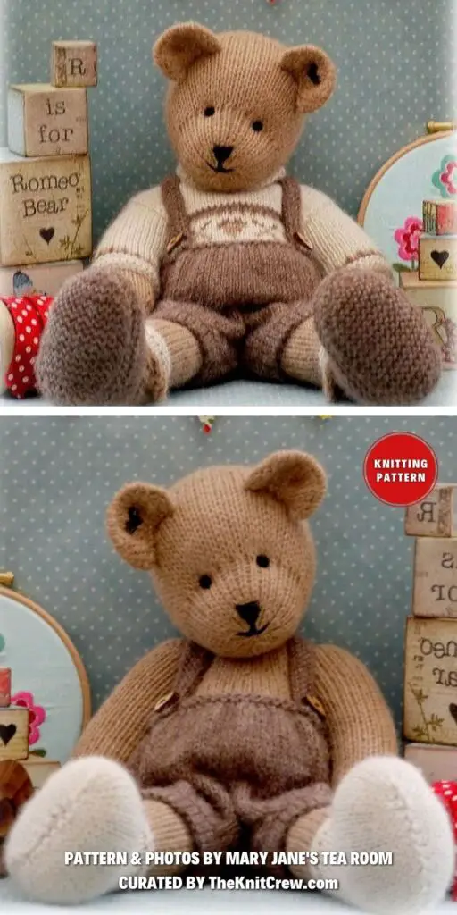 Romeo Teddy Bear Knitting Pattern - 7 Knitted Teddy Bear Toy Patterns For Valentine's Day