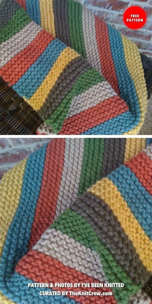 Spud's Stroller Blanket - 8 Free Knitted Colorful Baby Blanket Patterns