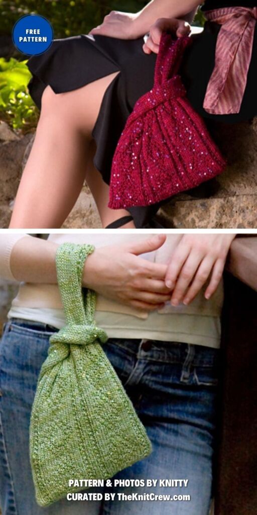 Square Cake - 9 Free Stylish Tote Bag Knitting Patterns