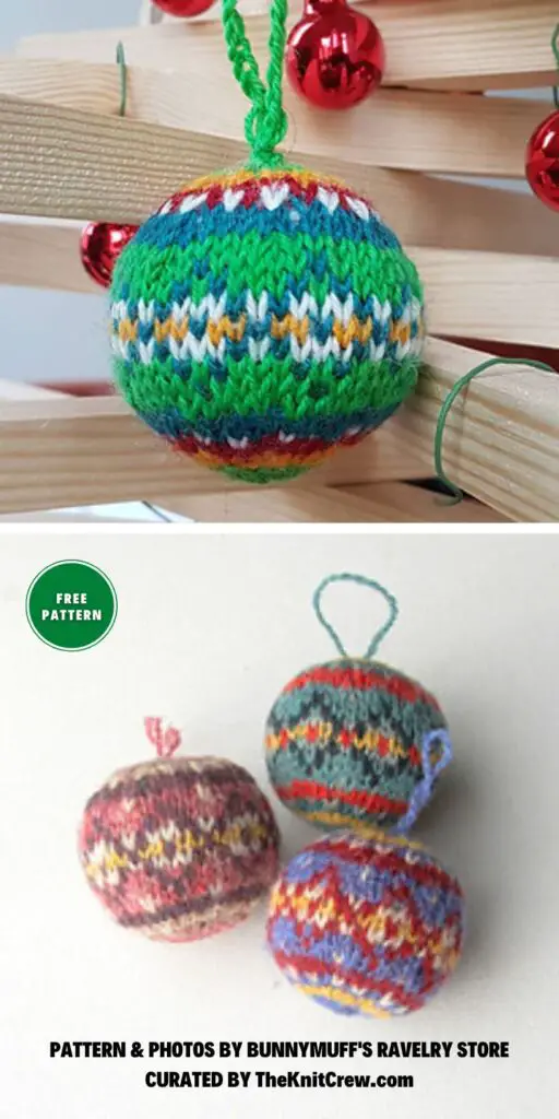 Swatch Baubles - 7 Free Knitted Christmas Bauble Ornament Patterns