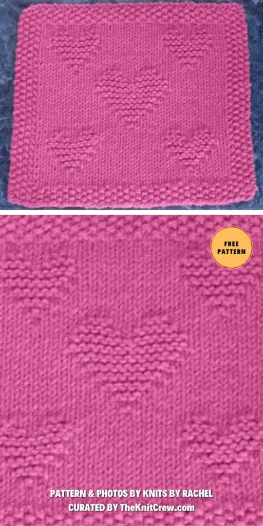 Valentine Dishcloth - 6 Free Knitted Heart Dishcloth Patterns For Valentine's Day