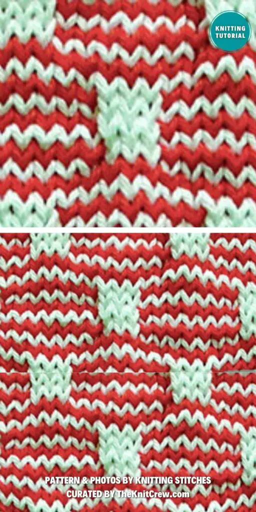 Wave and Box - 6 Easy Knitted Mosaic Stitch Tutorials For Beginners