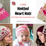5 Free Knitted Heart Hat Patterns For Valentine's Day FB POSTER