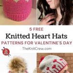 5 Free Knitted Heart Hat Patterns For Valentine's Day PIN 1