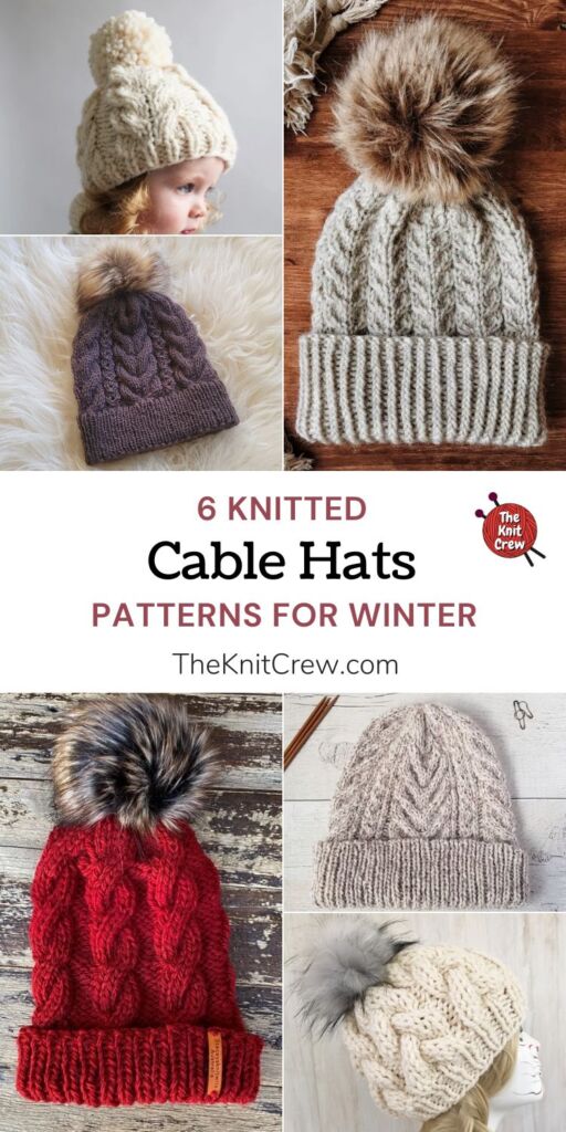 6 Knitted Cable Hat Patterns For Winter PIN 1