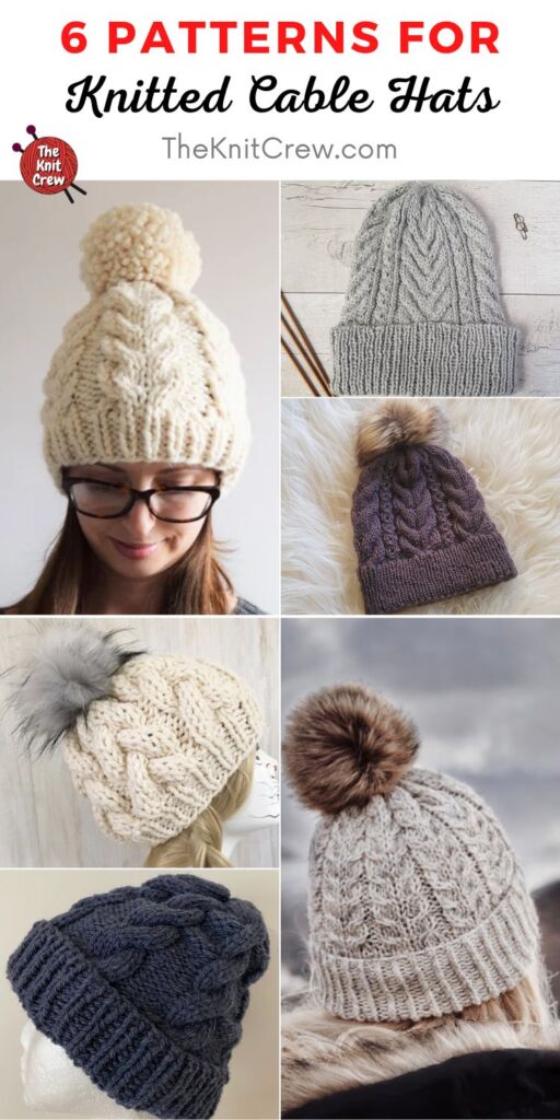 6 Patterns For Knitted Cable Hats PIN 2