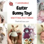 7 Adorable Easter Bunny Toy Knitting Patterns FB POSTER