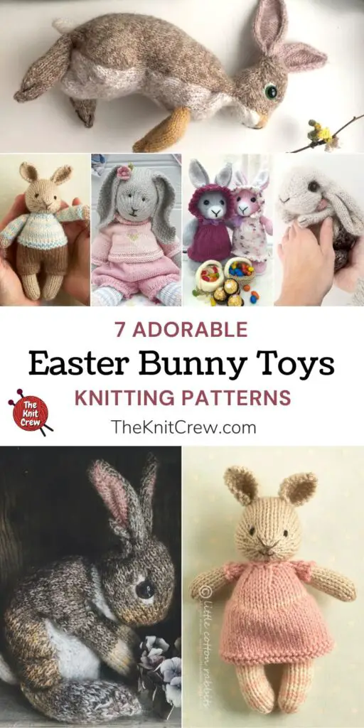 7 Adorable Easter Bunny Toy Knitting Patterns PIN 1