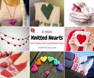 8 Free Knitted Heart Patterns For Valentine's Day FB POSTER