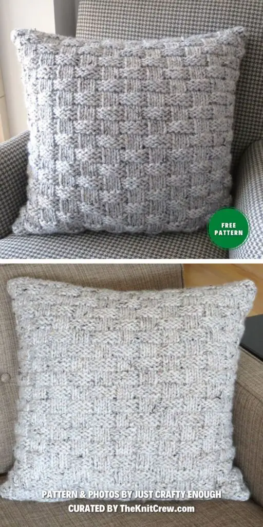 Knit Basket Weave Pillow - 7 Free Knitted Pillow And Cushion Patterns