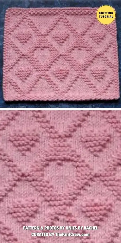 Lattice Hearts - 7 Easy Knitted Heart Stitch Tutorials For Beginners
