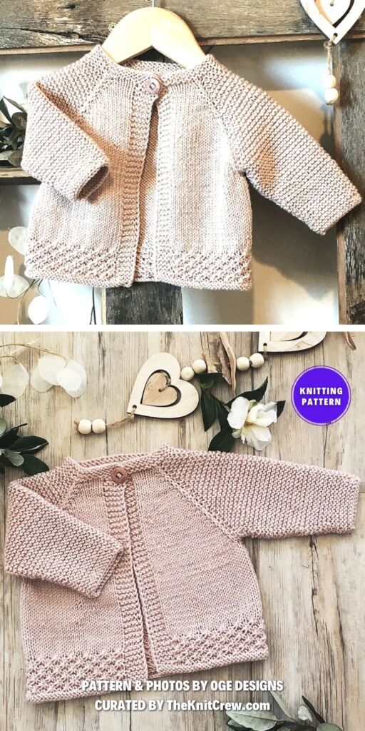 Maebry Top Down Cardigan - 7 Awesome Knitted Baby Cardigan Patterns