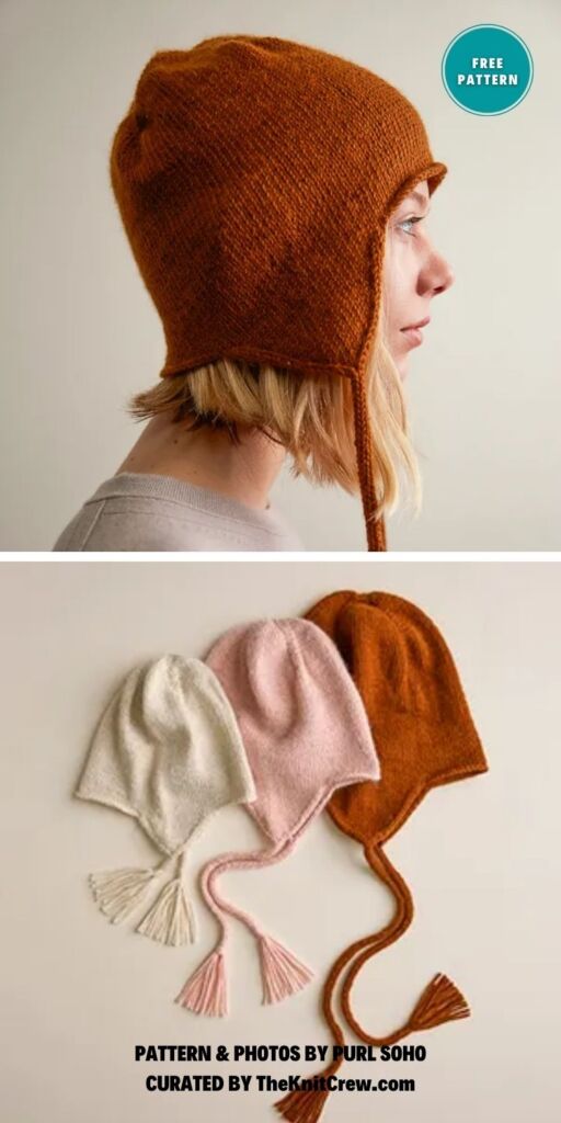 Top-Down Ear Flap Hat - 6 Free Knitted Ear Flap Hat Patterns