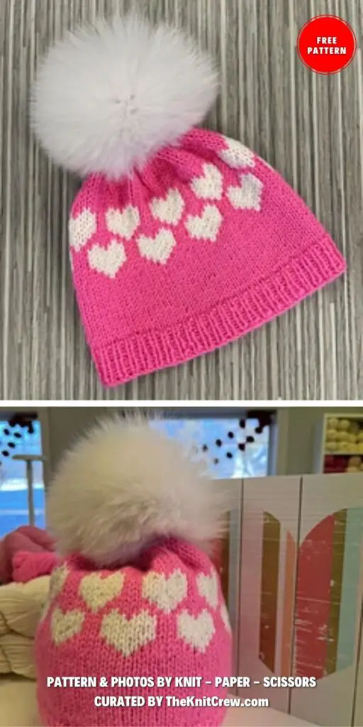 U and Me Heart Hat - 5 Free Knitted Heart Hat Patterns For Valentine's Day