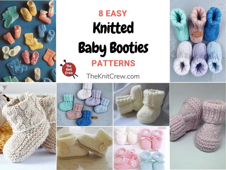 8 Easy Knitted Baby Booties Patterns FB POSTER