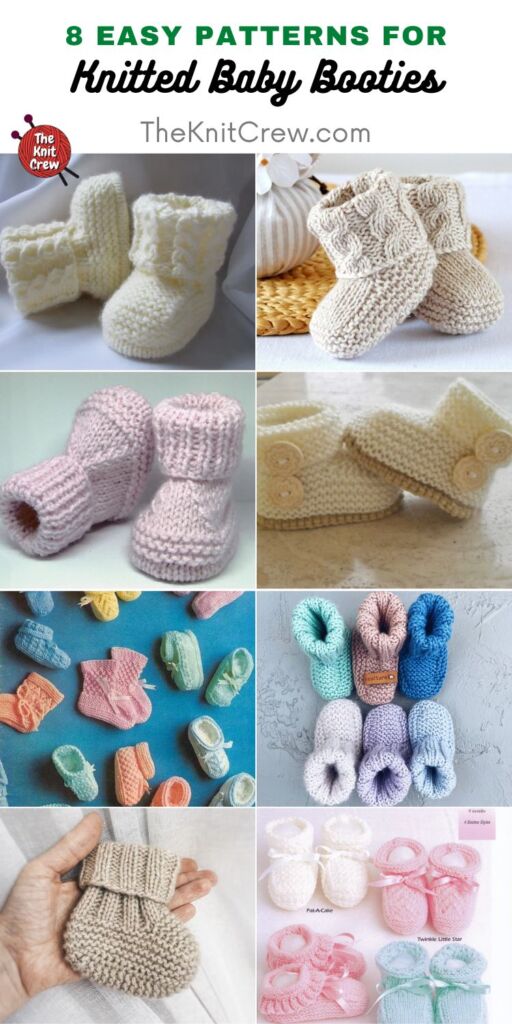 8 Easy Patterns For Knitted Baby Booties PIN 2