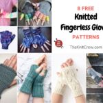 8 Free Knitted Fingerless Gloves Patterns FB POSTER