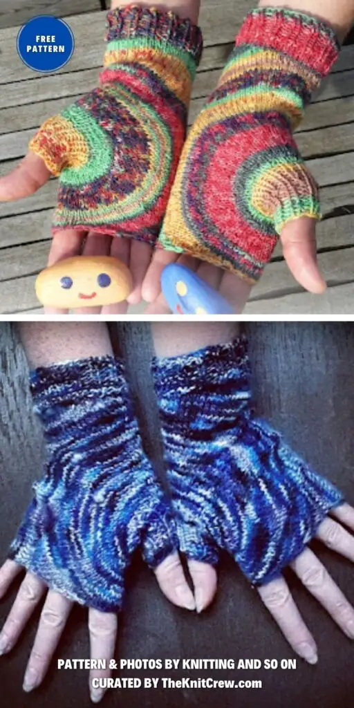Circle Mitts - 8 Free Knitted Fingerless Gloves Patterns