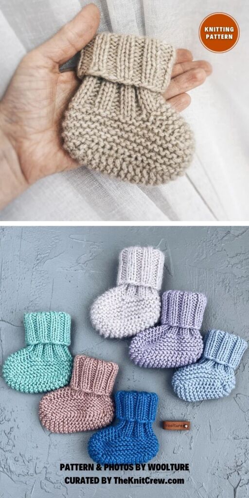 Easy Baby Bootie Patter - 8 Easy Knitted Baby Booties Patterns