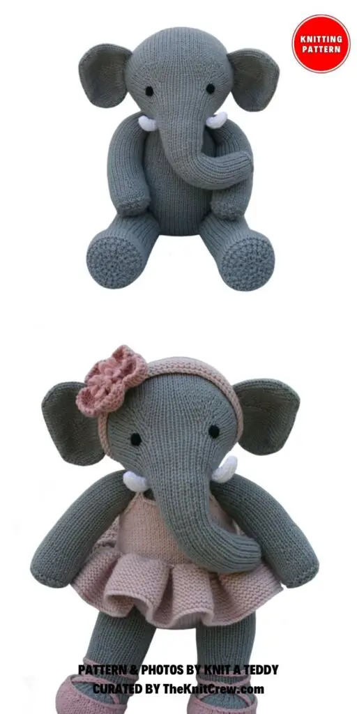 Elephant Knitting Pattern - 8 Cute Knitted Elephant Toy Patterns